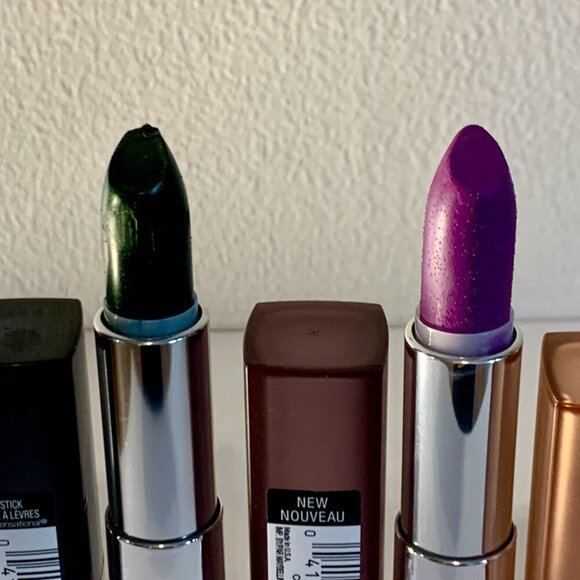 Maybelline Color Sensational Lipstick SET 4 New Flawed Violet Sugar Beige Green - Picture 11 of 13